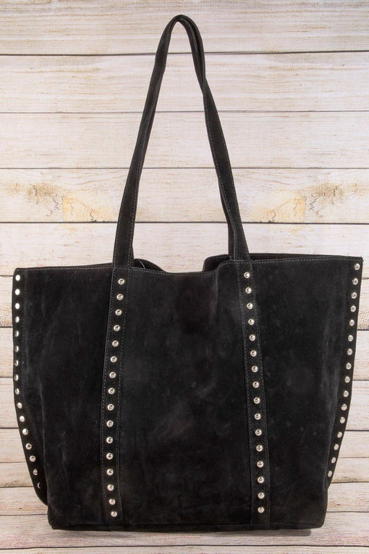 Fame Large Studded Trim Tote Bag - Bitsy Gypsy Boutique