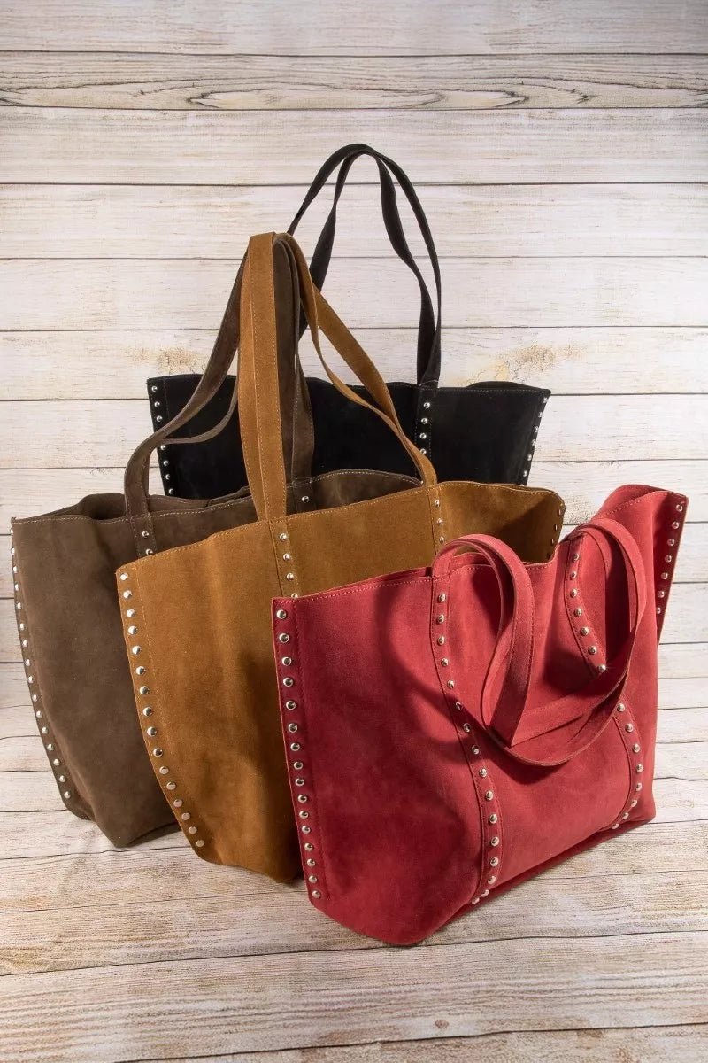 Fame Large Studded Trim Tote Bag - Bitsy Gypsy Boutique