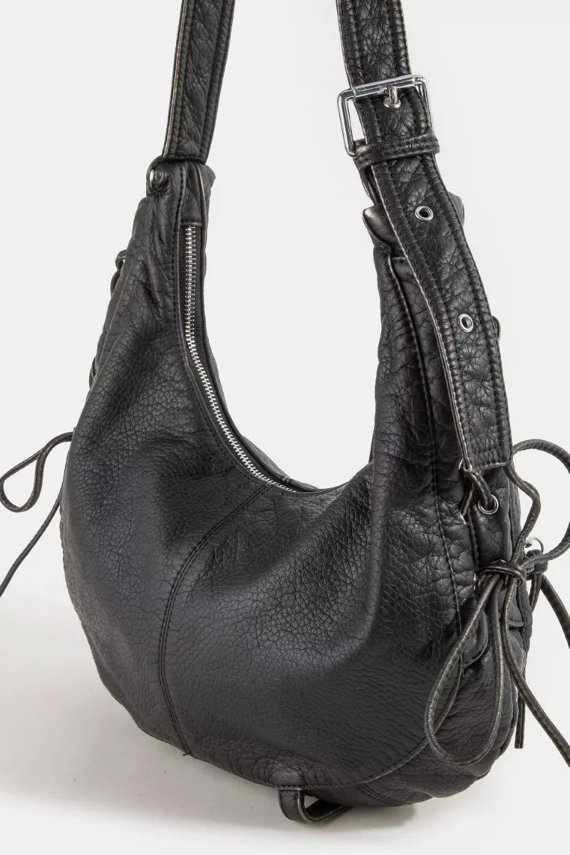 Fame Larger Leather Crescent Shoulder Bag - Bitsy Gypsy Boutique
