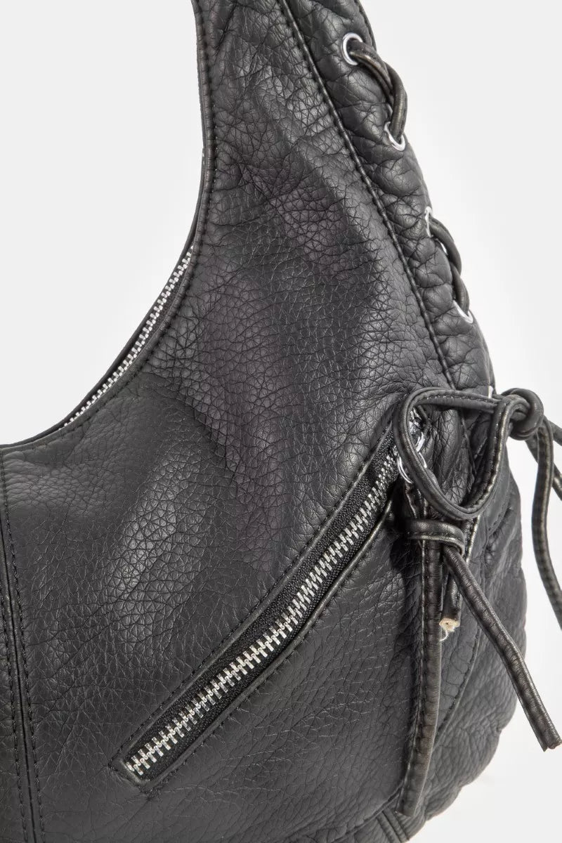 Fame Larger Leather Crescent Shoulder Bag - Bitsy Gypsy Boutique