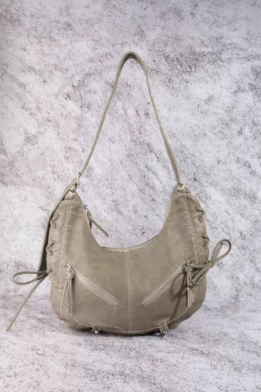 Fame Larger Leather Crescent Shoulder Bag - Bitsy Gypsy Boutique