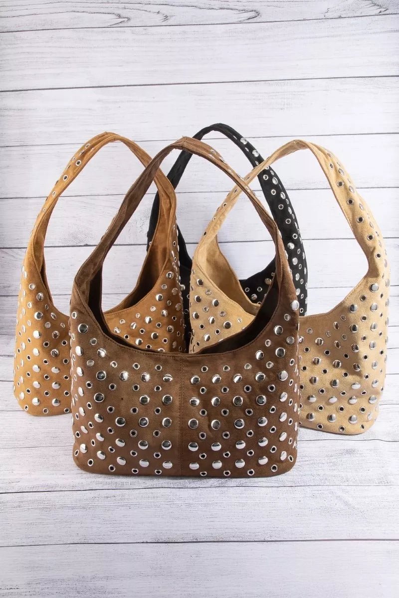 Fame Multi Rivet Studded Shoulder Bag - Bitsy Gypsy Boutique