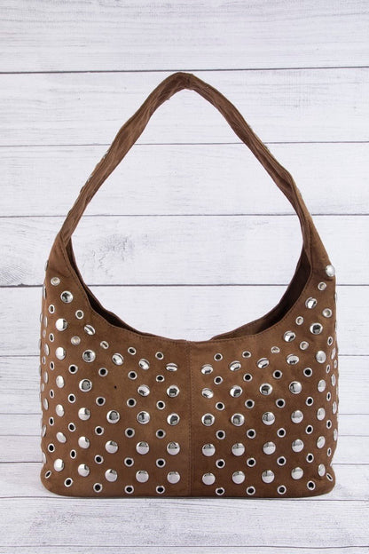 Fame Multi Rivet Studded Shoulder Bag - Bitsy Gypsy Boutique