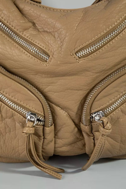 Fame Multi Zipper Pocket Leather Hobo Bag - Bitsy Gypsy Boutique