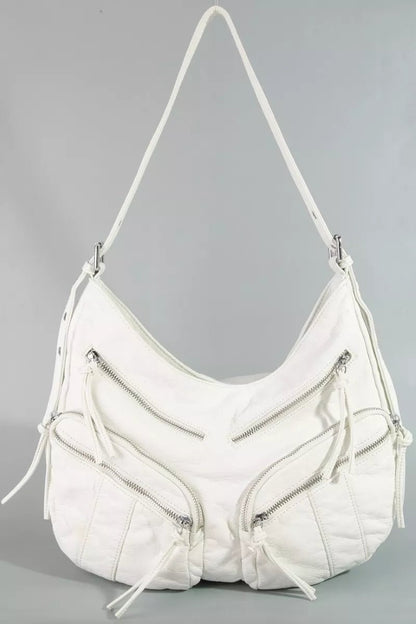 Fame Multi Zipper Pocket Leather Hobo Bag - Bitsy Gypsy Boutique