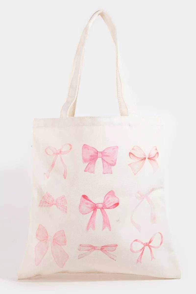 Fame Pink Ribbon Bow Tote Bag - Bitsy Gypsy Boutique