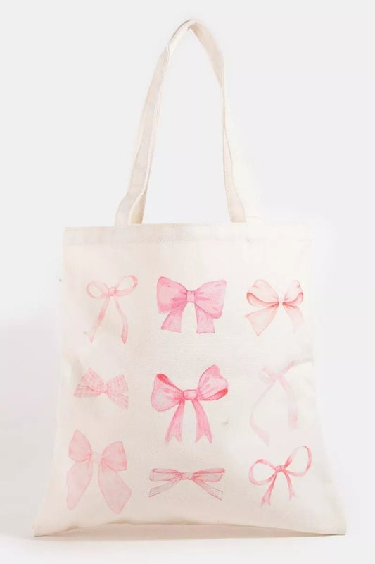 Fame Pink Ribbon Bow Tote Bag - Bitsy Gypsy Boutique
