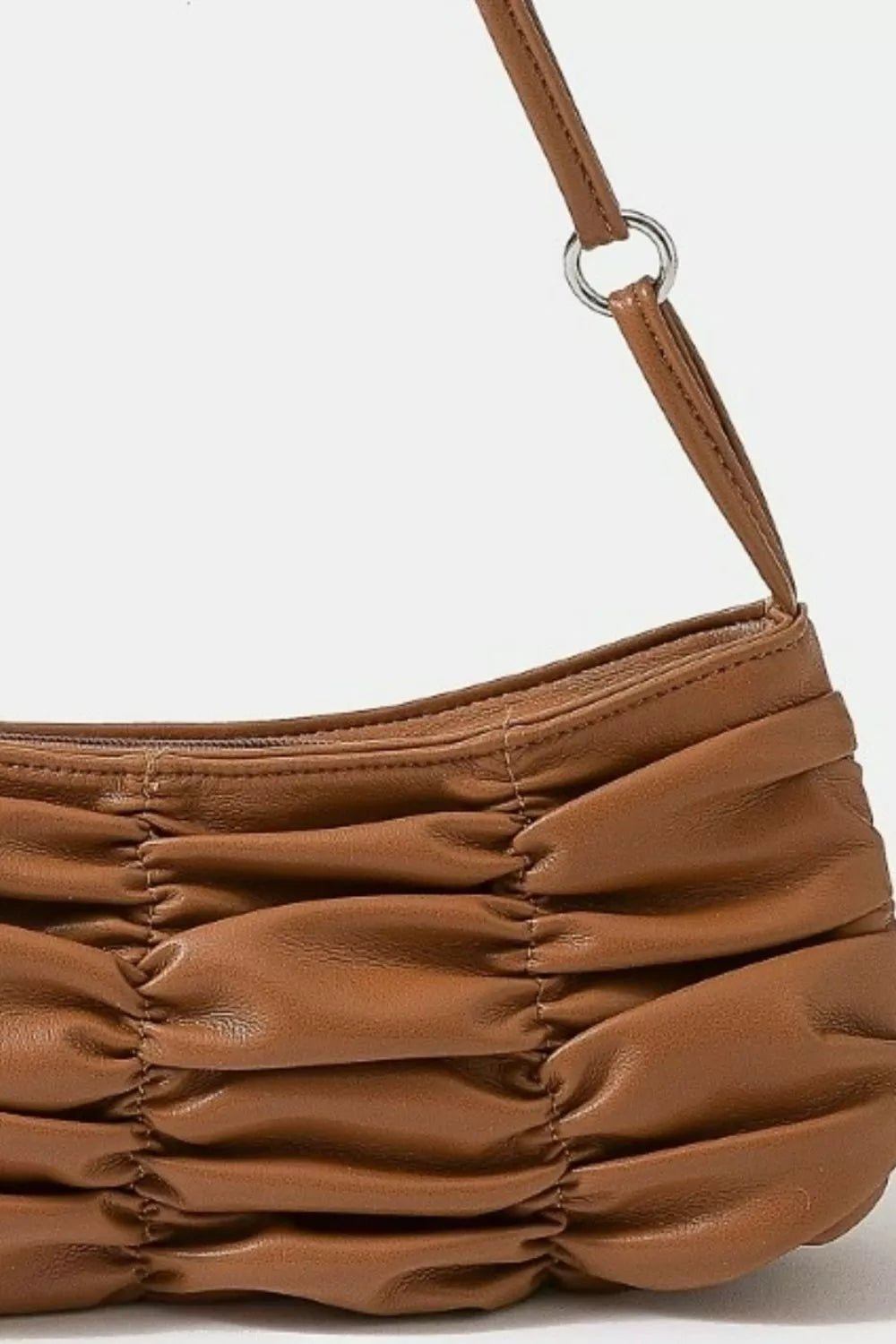 Fame Segmented Pleated Faux Leather Hand Bag - Bitsy Gypsy Boutique