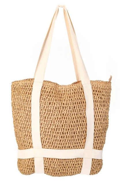 Fame Straw Braided Hat Carrier Tote Bag - Bitsy Gypsy Boutique