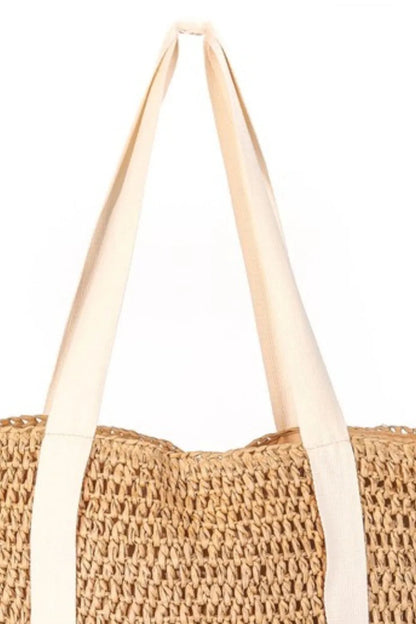 Fame Straw Braided Hat Carrier Tote Bag - Bitsy Gypsy Boutique
