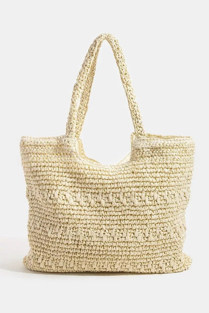 Fame Straw Braided Square Tote Bag - Bitsy Gypsy Boutique