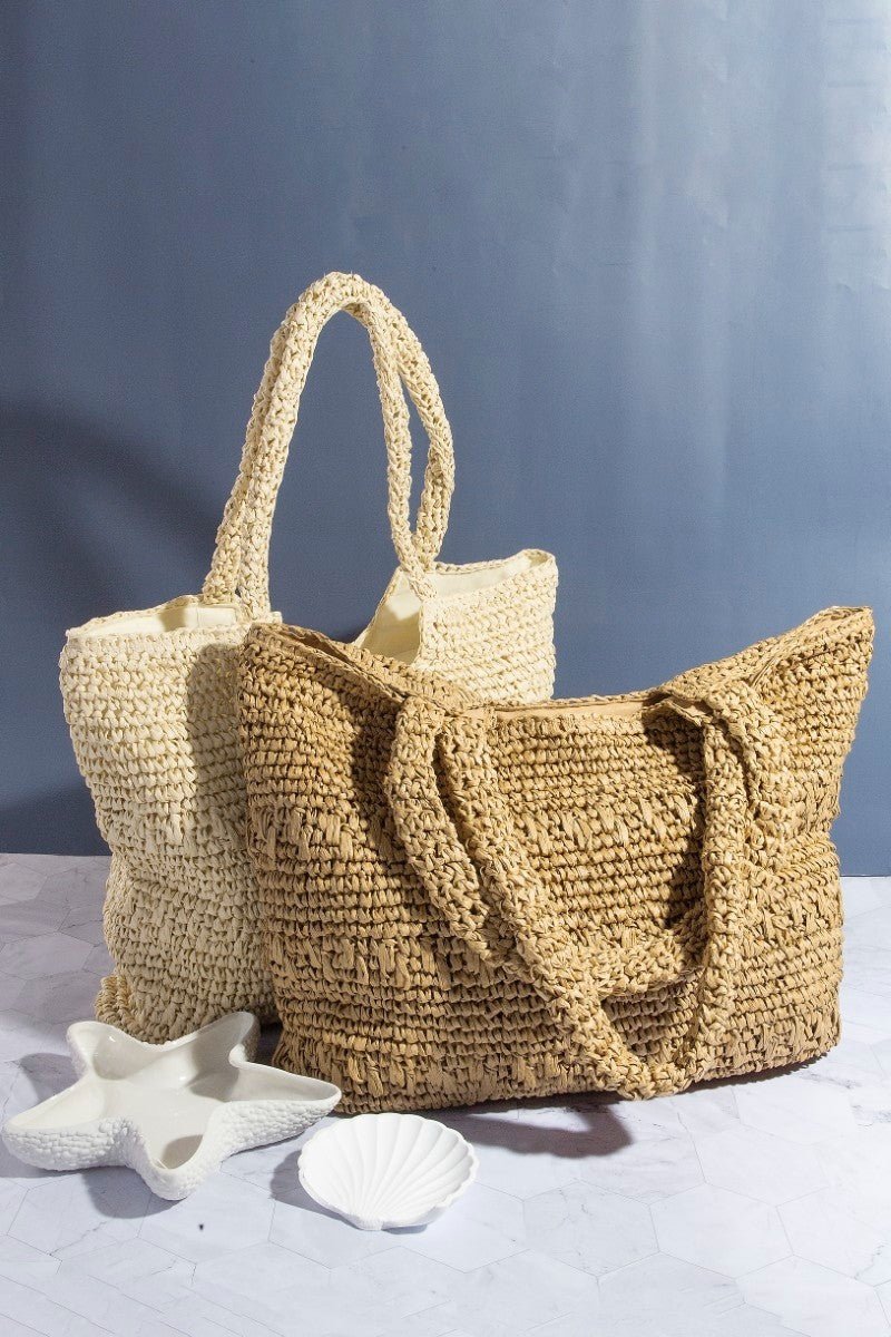 Fame Straw Braided Square Tote Bag - Bitsy Gypsy Boutique