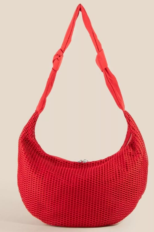 Fame Textured Mesh Knot Shoulder Bag - Bitsy Gypsy Boutique