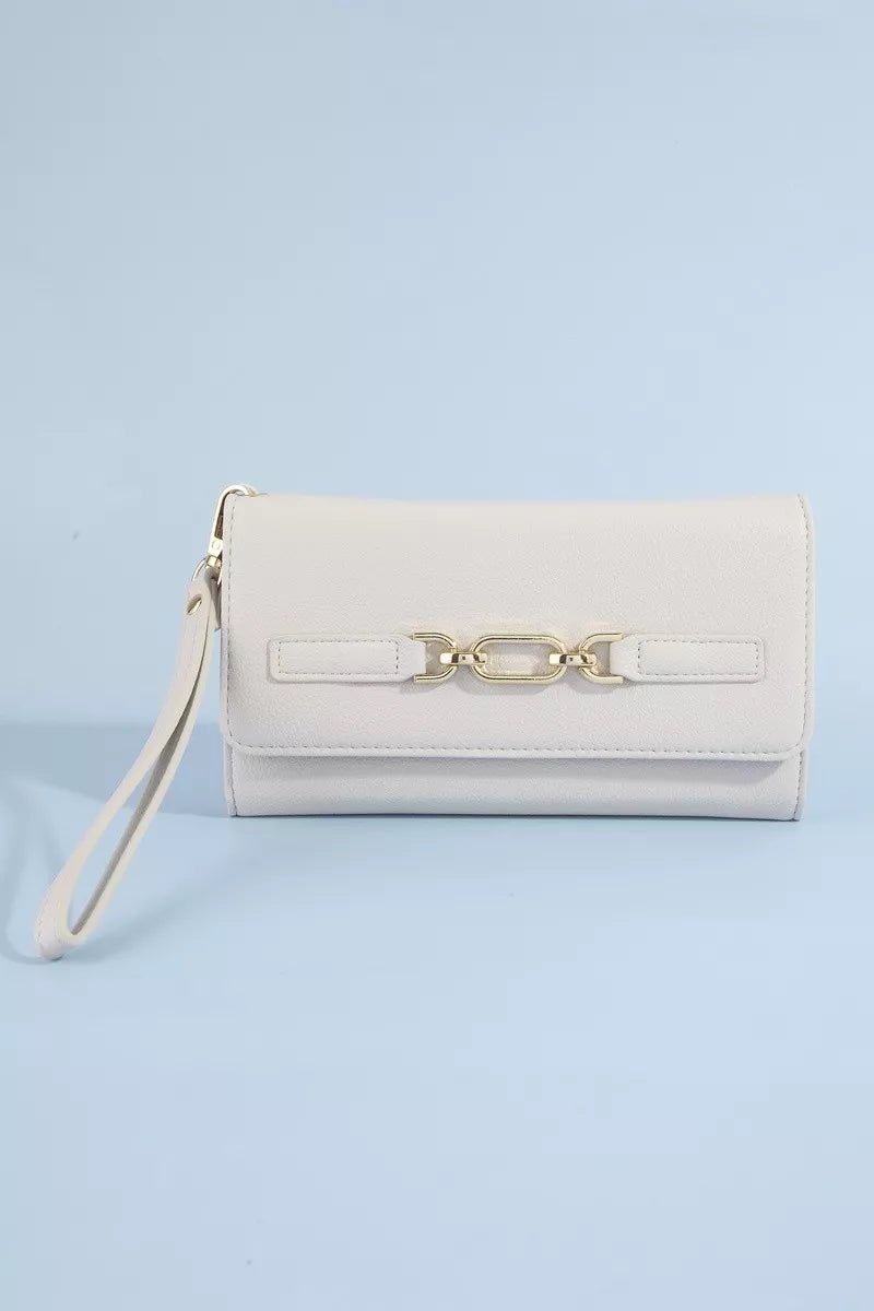 Fame Vegan Leather Chain Buckle Wristlet Wallet - Bitsy Gypsy Boutique