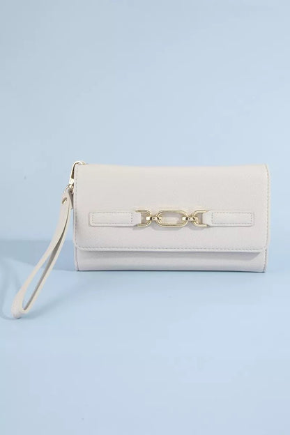 Fame Vegan Leather Chain Buckle Wristlet Wallet - Bitsy Gypsy Boutique