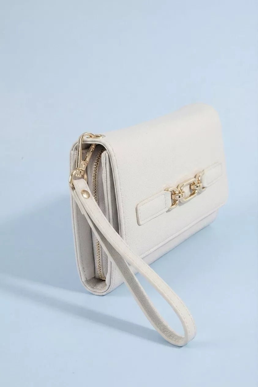 Fame Vegan Leather Chain Buckle Wristlet Wallet - Bitsy Gypsy Boutique