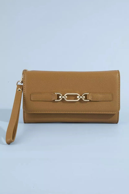 Fame Vegan Leather Chain Buckle Wristlet Wallet - Bitsy Gypsy Boutique