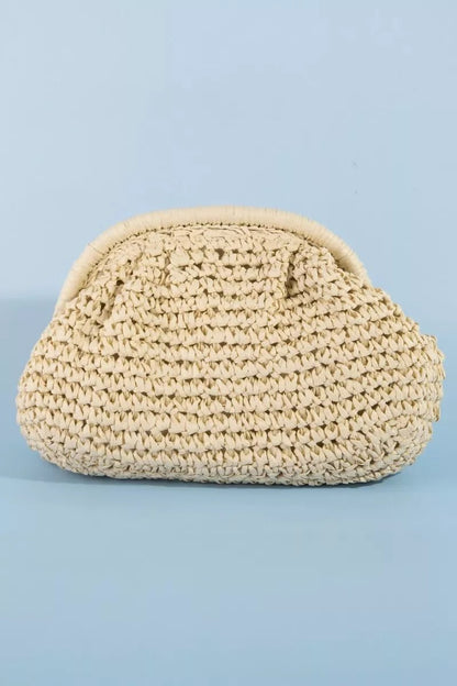 Fame Woven Raffia Frame Shoulder Bag - Bitsy Gypsy Boutique