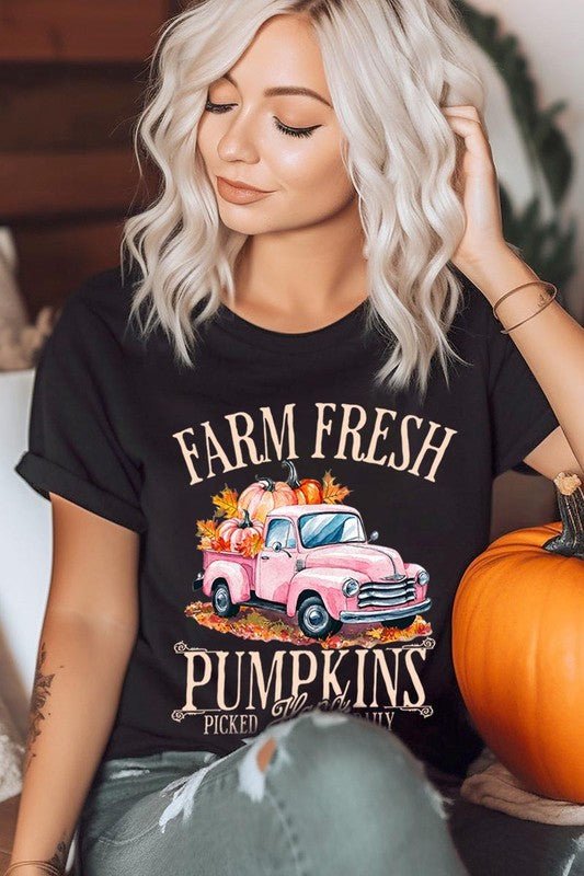 Farm Fresh Pumpkins Truck Graphic Tee - Bitsy Gypsy Boutique