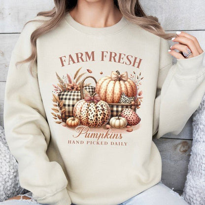 Farm fresh pumpkins women's fall sweatshirt - Bitsy Gypsy Boutique