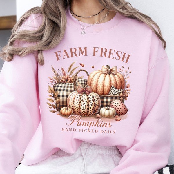 Farm fresh pumpkins women's fall sweatshirt - Bitsy Gypsy Boutique