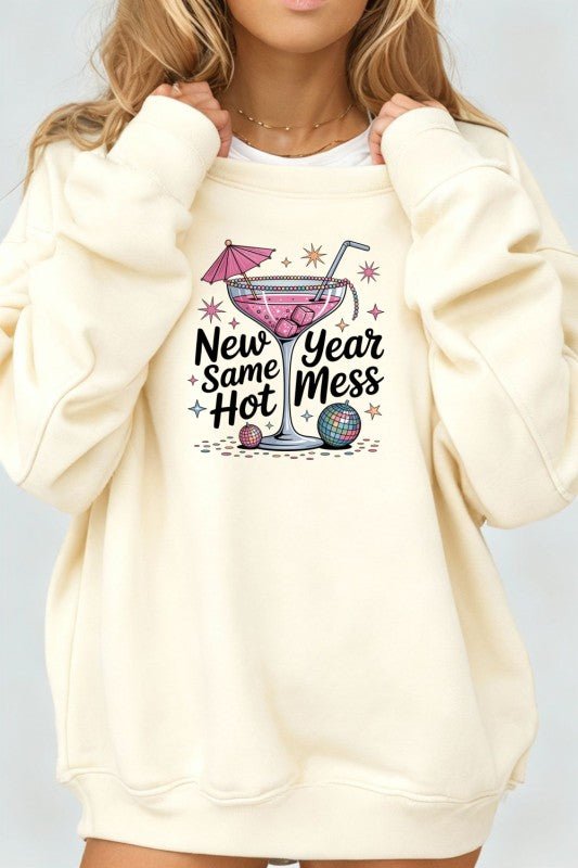 Faux Crochet 2026 Graphic Sweatshirt - Bitsy Gypsy Boutique