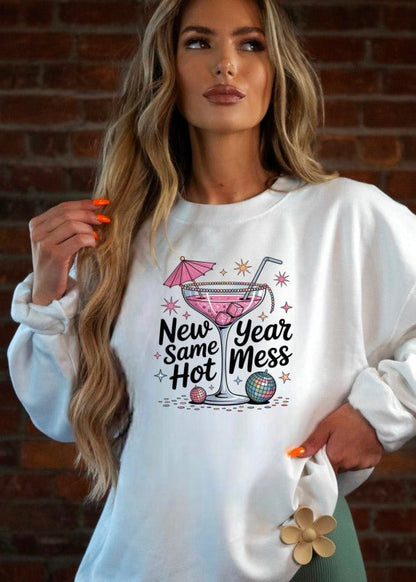 Faux Crochet 2026 Graphic Sweatshirt - Bitsy Gypsy Boutique