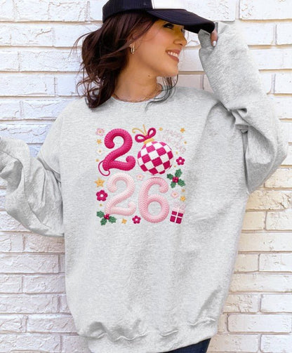 Faux Crochet 2026 Graphic Sweatshirt - Bitsy Gypsy Boutique