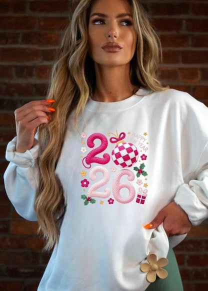 Faux Crochet 2026 Graphic Sweatshirt - Bitsy Gypsy Boutique