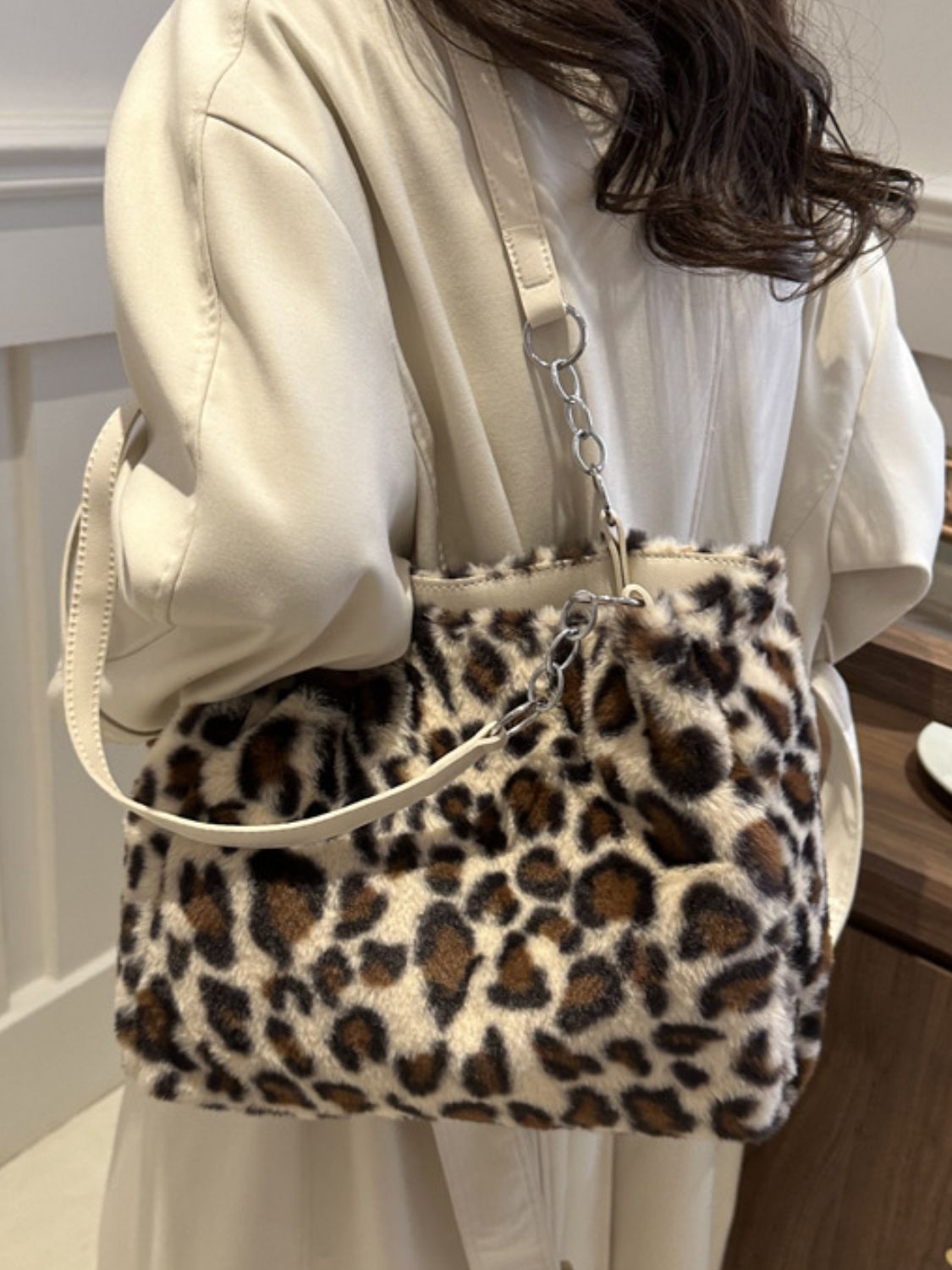 Faux Fur Leopard Shoulder Bag - Bitsy Gypsy Boutique