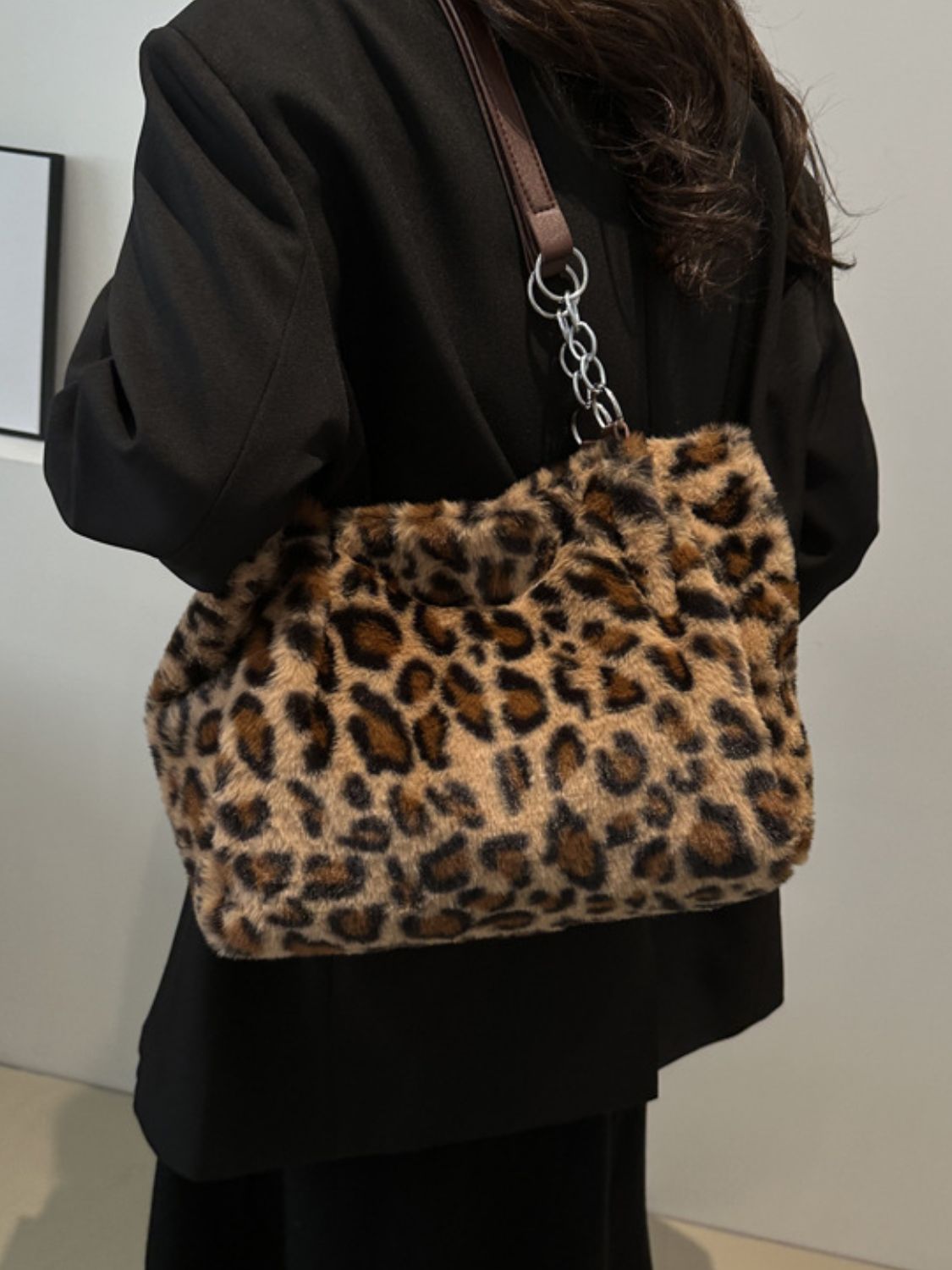 Faux Fur Leopard Shoulder Bag - Bitsy Gypsy Boutique