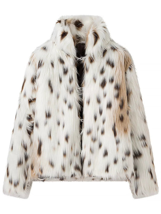 Faux Fur Leopard Turtleneck Outerwear - Bitsy Gypsy Boutique
