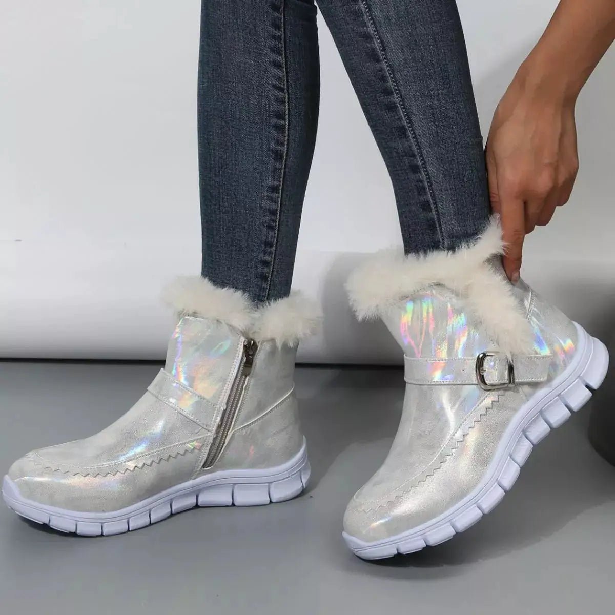 Faux Fur Lined Winter Ankle Boots - Bitsy Gypsy Boutique