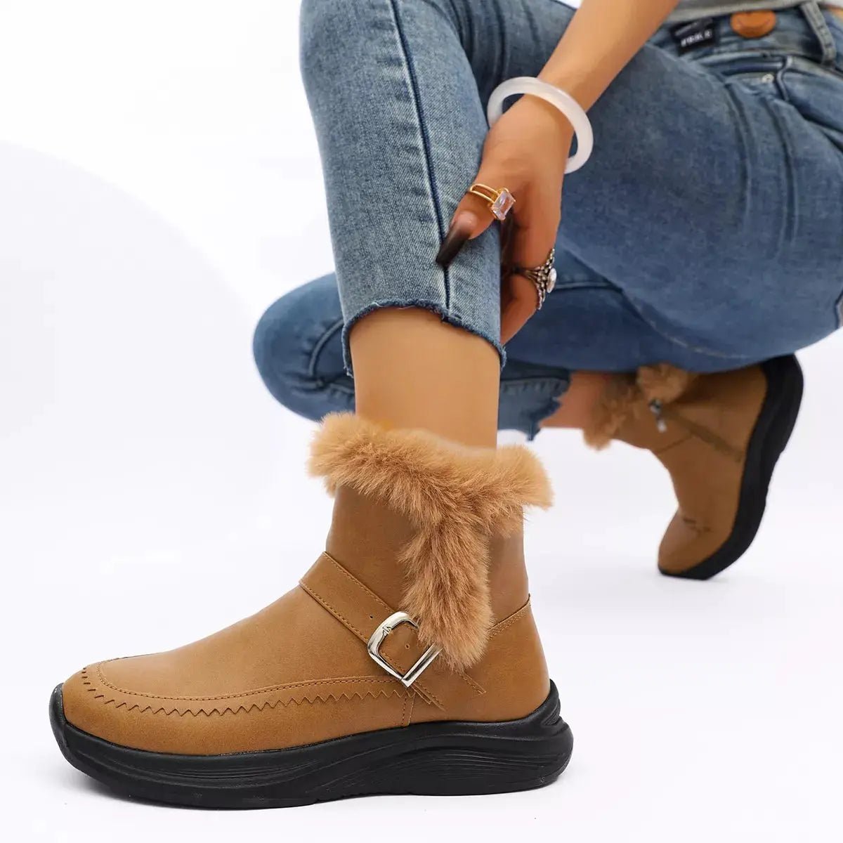 Faux Fur Lined Winter Ankle Boots - Bitsy Gypsy Boutique