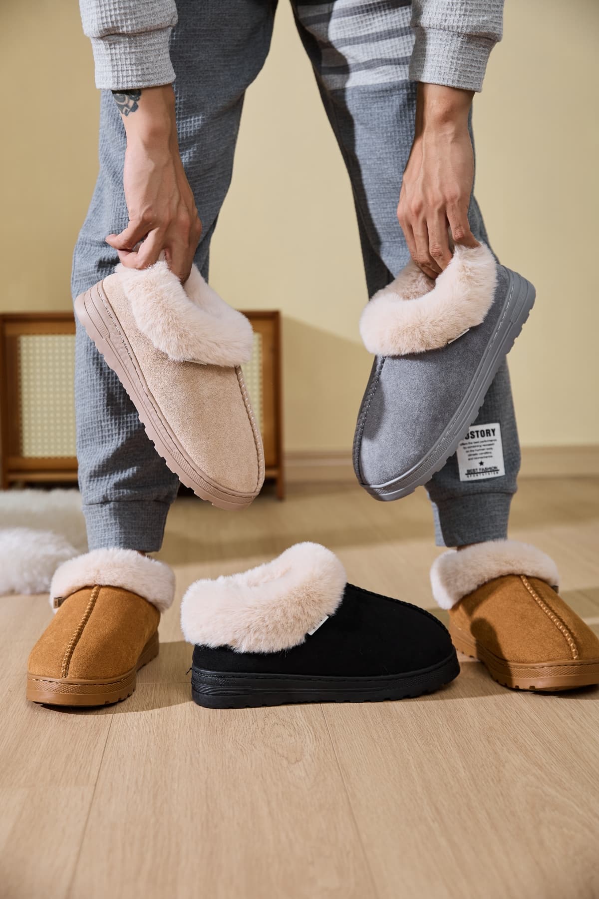 Faux Fur Round Toe Platform Slippers - Bitsy Gypsy Boutique