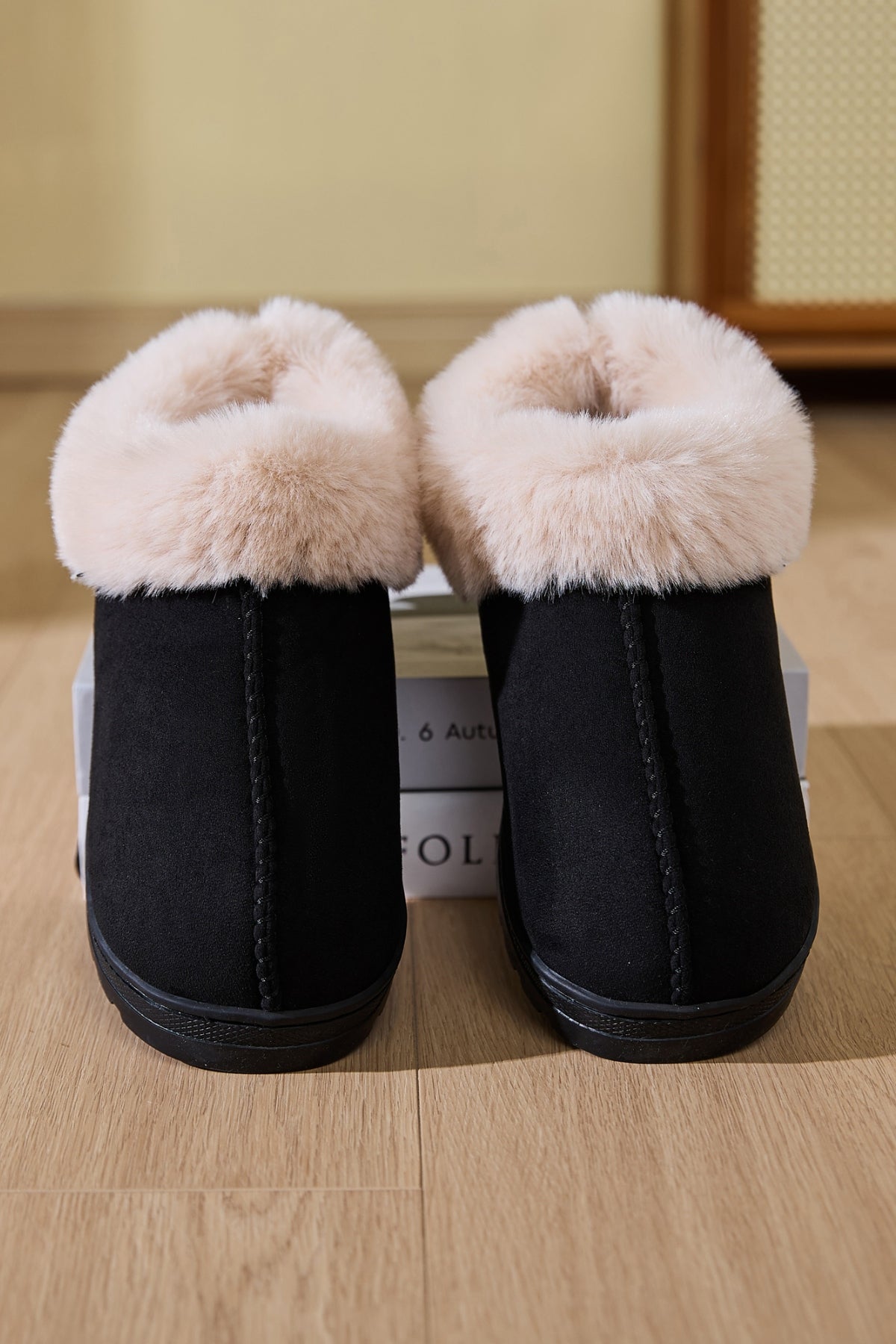 Faux Fur Round Toe Platform Slippers - Bitsy Gypsy Boutique