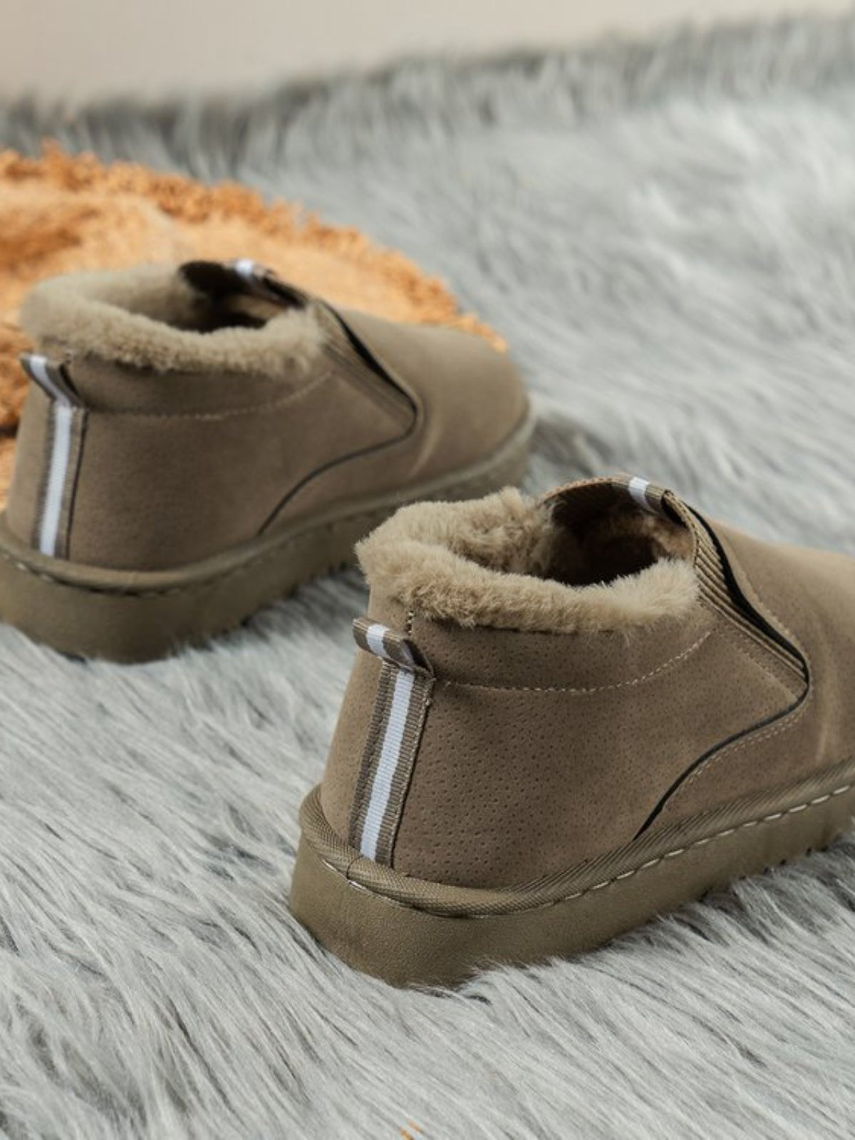 Faux Fur Suede Round Toe Booties - Bitsy Gypsy Boutique