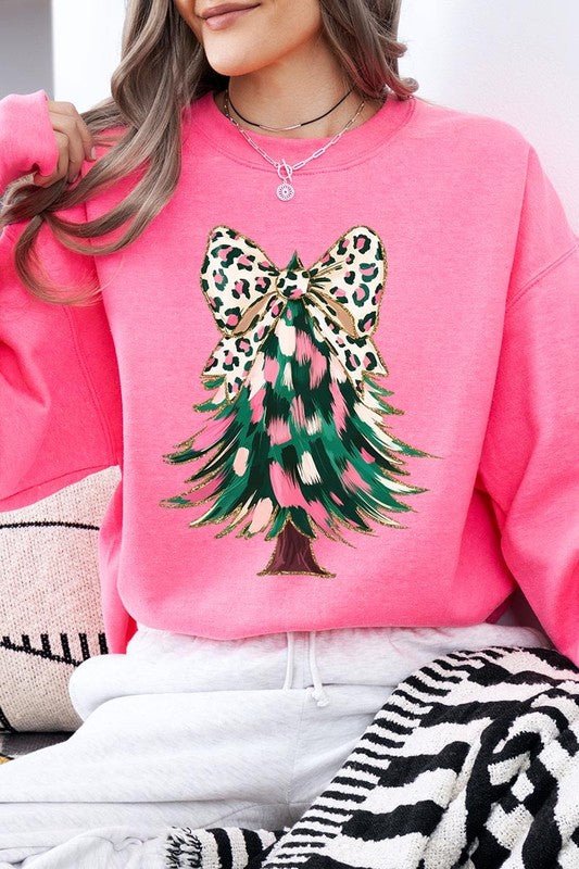 Faux Glitter Colorful Christmas Tree Sweatshirts - Bitsy Gypsy Boutique