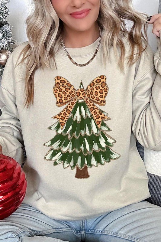 Faux Glitter Colorful Christmas Tree Sweatshirts - Bitsy Gypsy Boutique