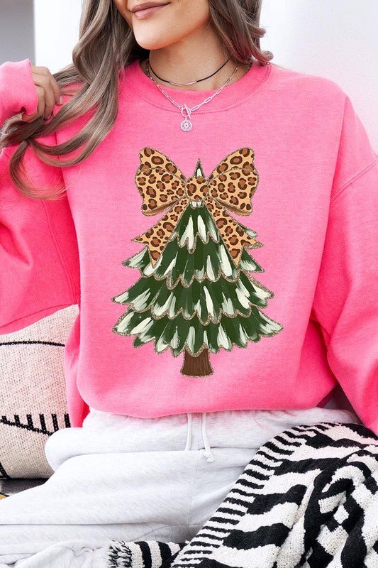 Faux Glitter Colorful Christmas Tree Sweatshirts - Bitsy Gypsy Boutique