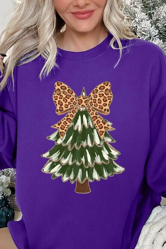 Faux Glitter Colorful Christmas Tree Sweatshirts - Bitsy Gypsy Boutique