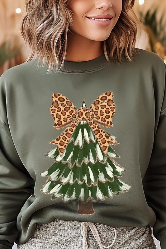 Faux Glitter Colorful Christmas Tree Sweatshirts - Bitsy Gypsy Boutique