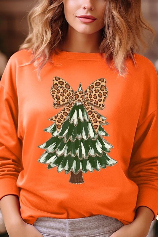 Faux Glitter Colorful Christmas Tree Sweatshirts - Bitsy Gypsy Boutique