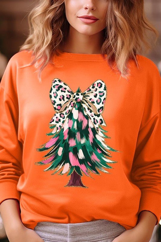 Faux Glitter Colorful Christmas Tree Sweatshirts - Bitsy Gypsy Boutique