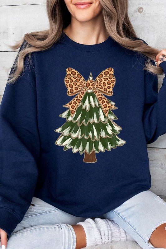 Faux Glitter Colorful Christmas Tree Sweatshirts - Bitsy Gypsy Boutique