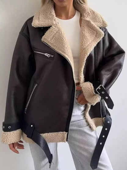 Faux Leather Zip Up Jacket - Bitsy Gypsy Boutique