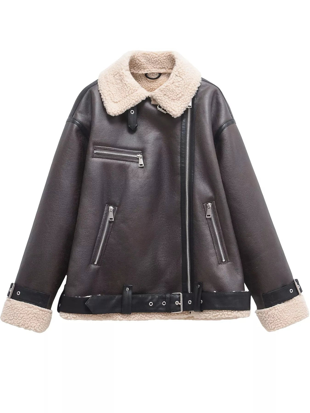 Faux Leather Zip Up Jacket - Bitsy Gypsy Boutique