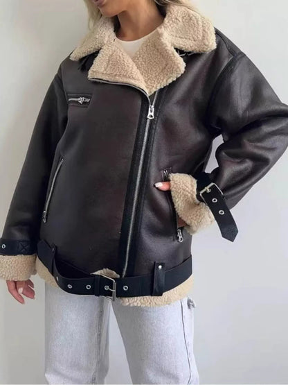 Faux Leather Zip Up Jacket - Bitsy Gypsy Boutique