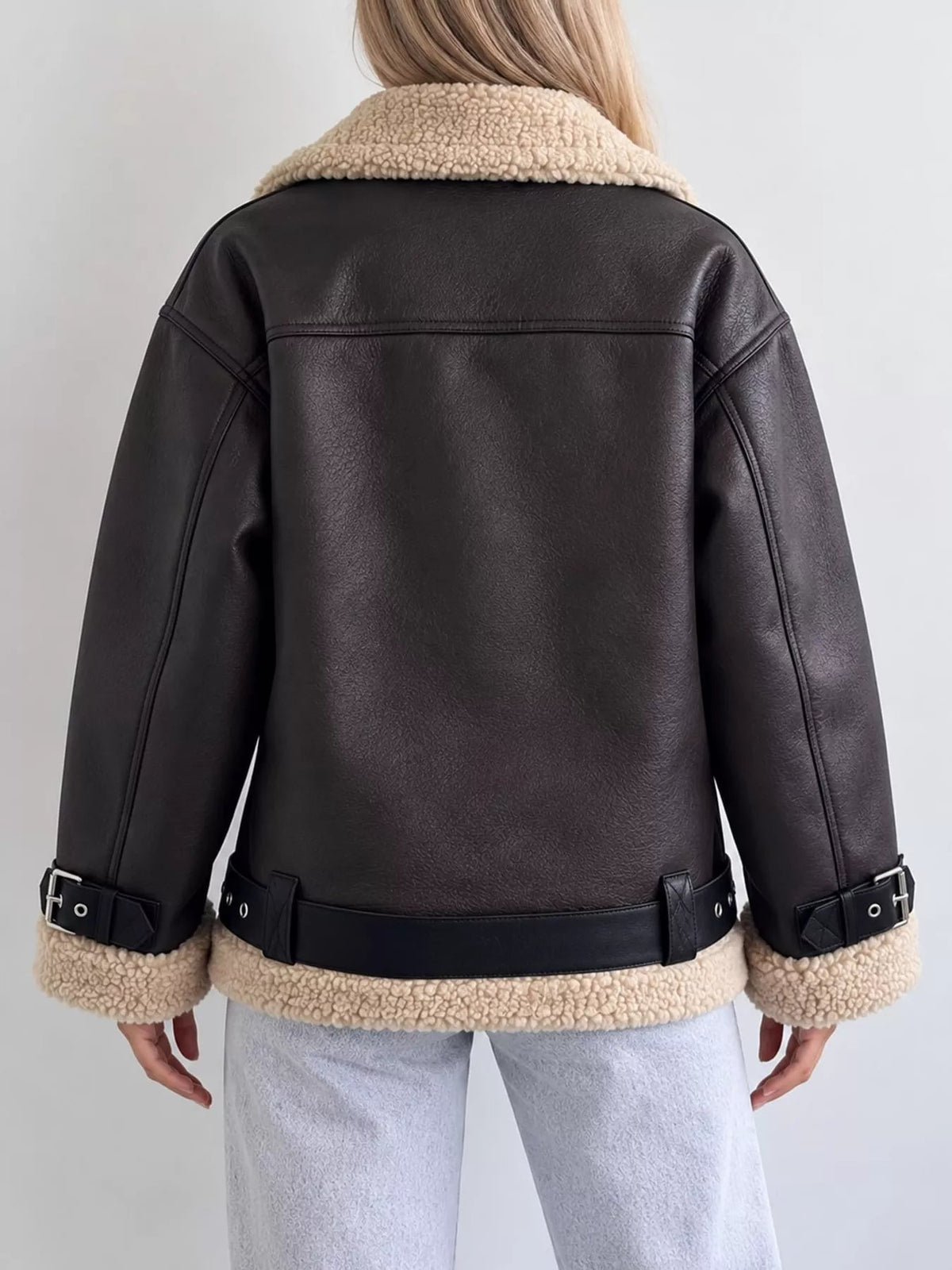 Faux Leather Zip Up Jacket - Bitsy Gypsy Boutique
