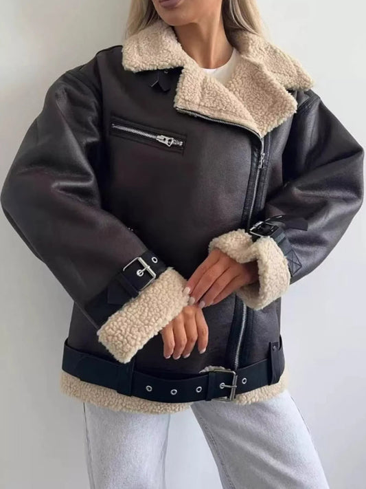 Faux Leather Zip Up Jacket - Bitsy Gypsy Boutique